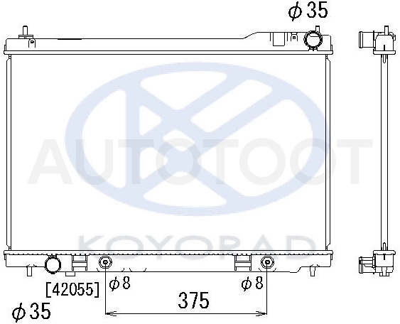 FX35 {только FX45 !!!} РАДИАТОР ОХЛАЖДЕН AT БЕЗ ГОРЛОВИН (KOYO) -  для NISSAN INFINTI FX 35/45