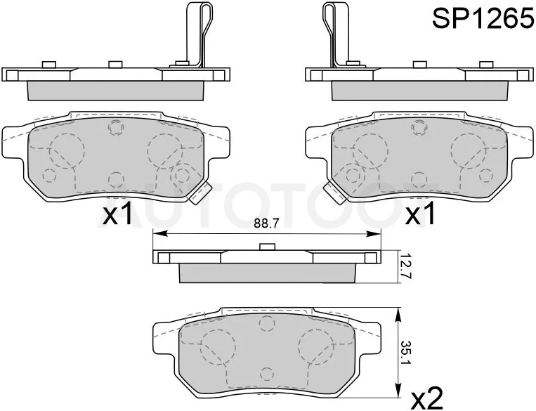 Колодки тормозные (Сзади) Honda Civic 95-00 / Civic Ferio 95-00 / Fit 01-20