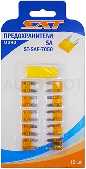 Предохранитель мини 5А (10 штук) - Артикул STSAF7050 - Производитель Sat - Фото, Отзывы, Цены