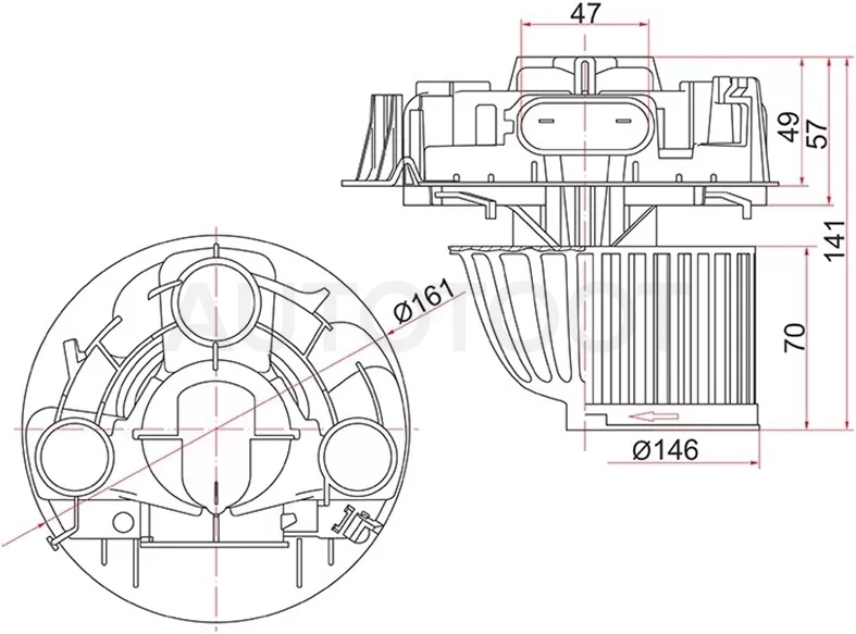 Мотор отопителя салона (Левый руль) LADA Largus 12-21 / Nissan Almera 12-19