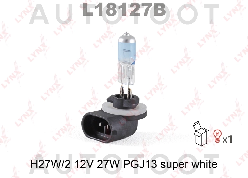 Лампа H27W/2 12V SUPER WHITE LYNXauto - Артикул L18127B - Производитель LYNXauto - Фото, Отзывы, Цены