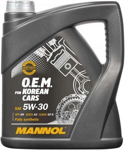 5W-30 MANNOL O.E.M for Korean cars 4л Масло моторное синтетическое