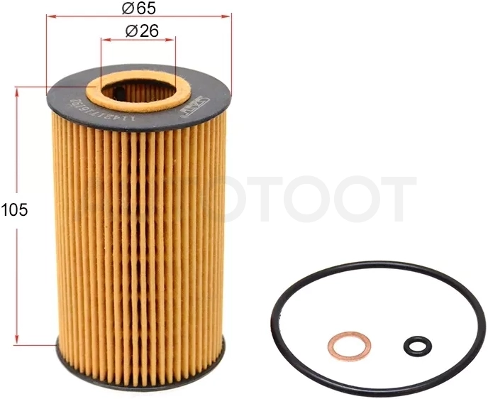 Фильтр масляный (картридж) BMW 3-SERIES 87-02/5-SERIES 95-96/Z3 96-03