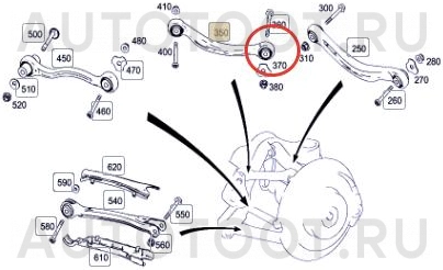 Сайлентблок заднего верхнего продольного рычага наружный -PSE10808 Patron для MERCEDES C-CLASS, MERCEDES E-CLASS