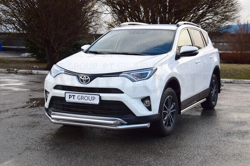 TOYOTA RAV4 2013-2018  Защита переднего бампера двойная Ø63/63мм (НПС) - Артикул TRV220201 - Производитель PT Group - Фото, Отзывы, Цены