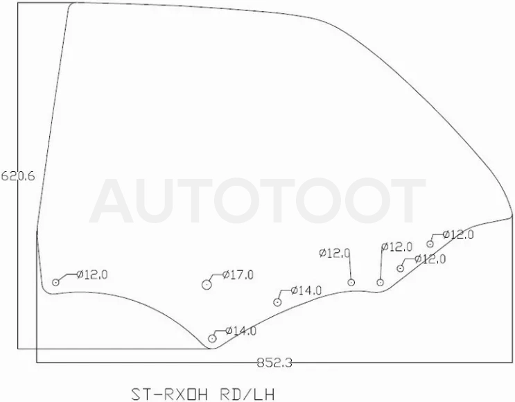 Стекло боковое опускное (Сзади/ Слева/ Цвет зеленый) Toyota Chaser (X100) 96-01