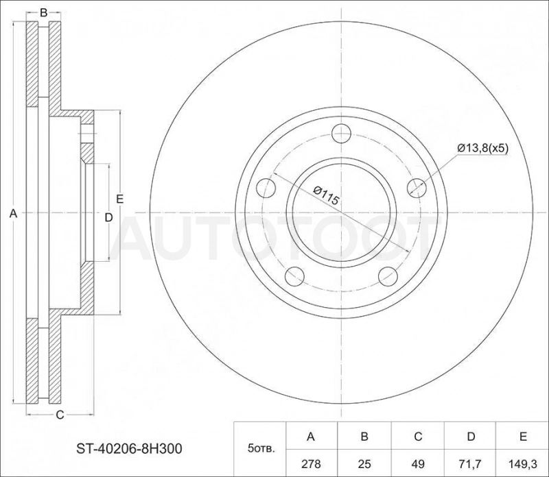 Диск тормозной передний -60202256VSX Stellox для NISSAN X-TRAIL, NISSAN CEFIRO, NISSAN PRIMERA