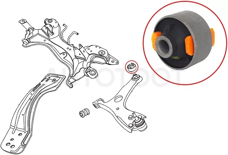 Сайлентблок рычага Chery Tiggo 4 17-19 / Tiggo T11 05-16 - Артикул STT112909080 - Производитель Sat - Фото, Отзывы, Цены