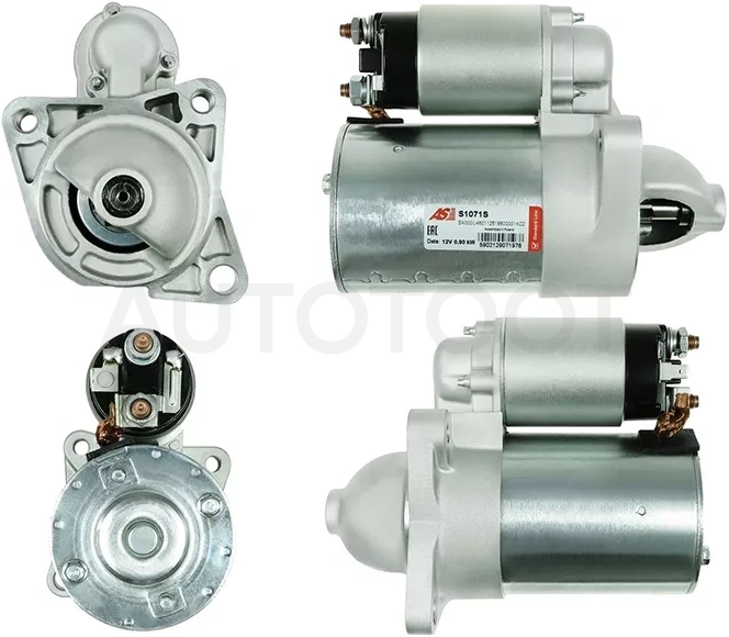 Стартер Kia Rio 00-05 / Spectra 00-11 (0,9 kW/ Z=8)