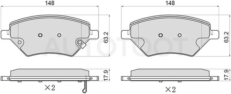 Колодки тормозные (Спереди) Chery Tiggo 4 17-19 / Tiggo 8 19- / Tiggo 7 16-20 / Tiggo 7 Pro Max 22-24 / OMODA C5 22
