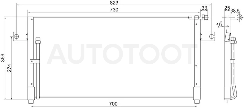 Радиатор кондиционера Nissan Patrol 87-97 / Safari 87-97