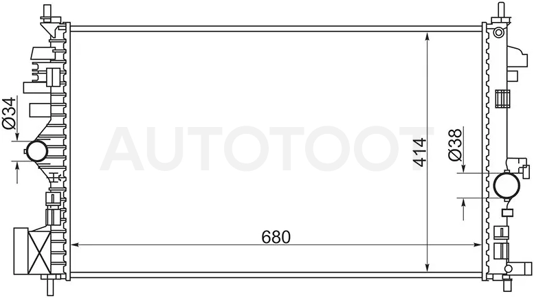 Радиатор Opel Insignia 08-17 / Saab 9-5 10-12 - Артикул SGOP0001081 - Производитель Sat - Фото, Отзывы, Цены