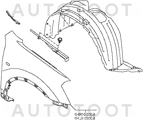 Крыло переднее правое -  для NISSAN DUALIS, NISSAN QASHQAI