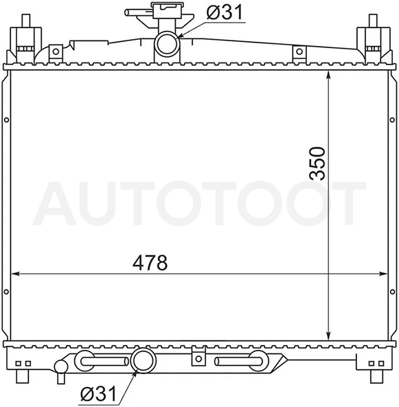 Радиатор Toyota Vitz 99-05 / Echo 99-05 / Platz 99-05 / Yaris 99-05 - Артикул TY000W10SZ - Производитель Sat - Фото, Отзывы, Цены