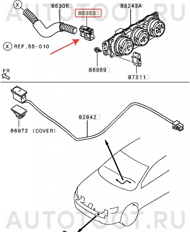 Датчик температуры воздуха салона -  для MITSUBISHI LANCER, MITSUBISHI AIRTREK, MITSUBISHI ASX, MITSUBISHI GALANT, MITSUBISHI OUTLANDER