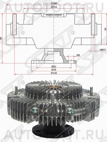 Вискомуфта 1F -  для TOYOTA LAND CRUISER