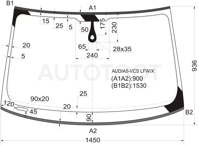 Стекло лобовое (Датчик дождя/ Молдинг) Audi A5 07-11 / S5 07-11 - Артикул AUDIA5VCSLFWX - Производитель Xyg - Фото, Отзывы, Цены