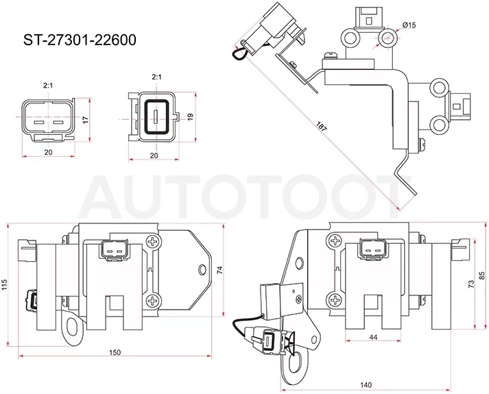 Катушка зажигания HYUNDAI GETZ 02-/ACCENT 99 - Артикул ST2730122600 - Производитель Sat - Фото, Отзывы, Цены