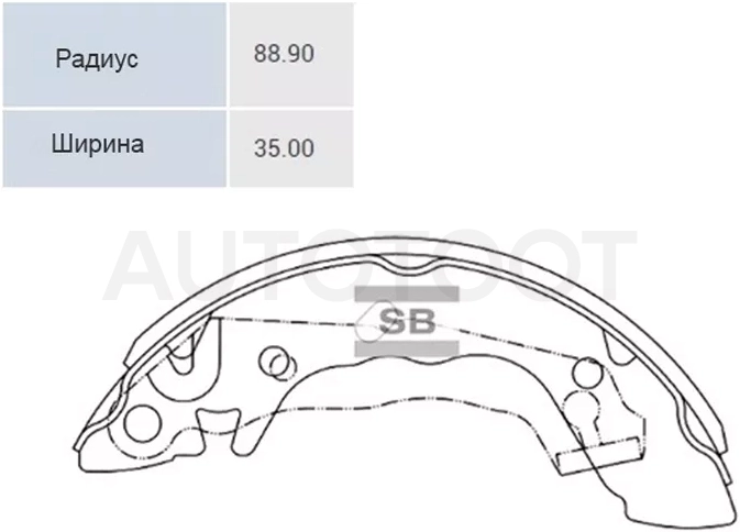 Колодки тормозные барабанные Hyundai Santa Fe 00-04 / Accent 94-12