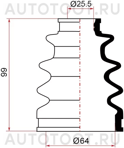 Пыльник шрус внутренний -02134 Maruichi для TOYOTA HARRIER