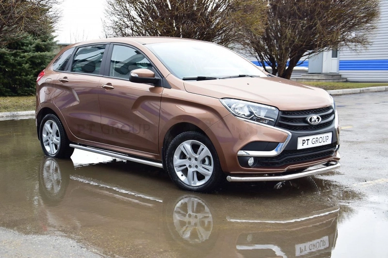 LADA XRay 2016-  Защита порогов прямая Ø51мм (НПС) - Артикул LXR220301 - Производитель PT Group - Фото, Отзывы, Цены
