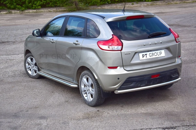 LADA XRay 2016 Защита порогов с алюм. площадкой Ø51мм (НПС) - Артикул LXR220302 - Производитель PT Group - Фото, Отзывы, Цены