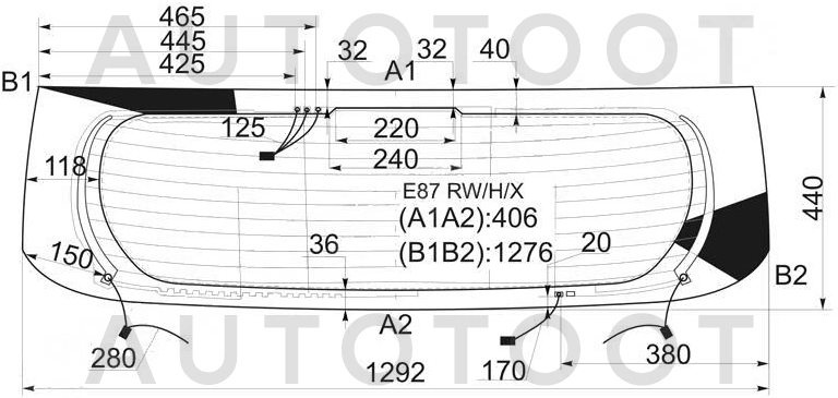 Стекло заднее (крышка багажника) с обогревом -  для BMW 1SERIES