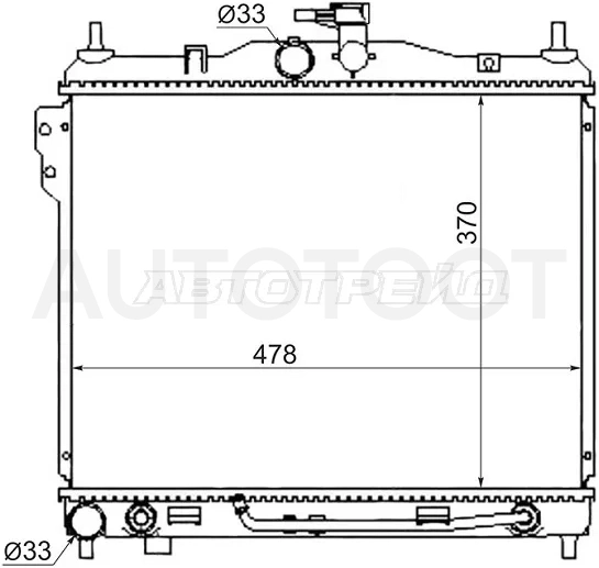Радиатор Hyundai Getz 02-11 - Артикул ST010041 - Производитель Sat - Фото, Отзывы, Цены