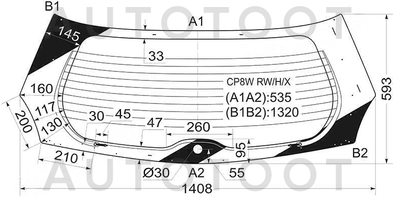 Стекло заднее (крышка багажника) с обогревом -  для MAZDA 5 (PREMACY)
