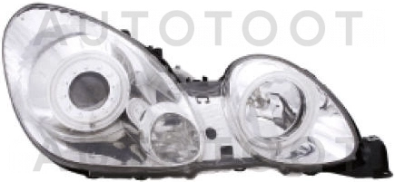 Фара левая+правая (комплект, тюнинг, линзованная, со светящимися ободками, внутри хром) -  для LEXUS GS300, TOYOTA ARISTO