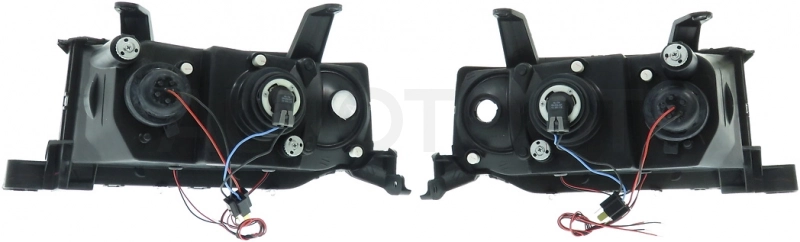 Фара левая+правая (комплект, тюнинг, линзованная, внутри черная) -  для TOYOTA BB