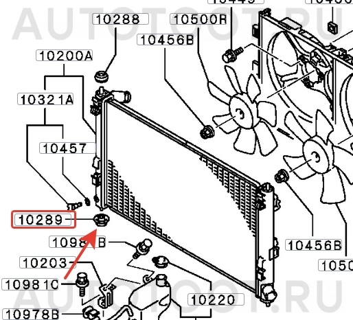 Втулка крепления радиатора нижняя -MSB062 Febest для MITSUBISHI LANCER, MITSUBISHI ASX, MITSUBISHI OUTLANDER, MITSUBISHI DELICA, MITSUBISHI GALANT