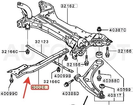 Балка продольная -  для MITSUBISHI LANCER