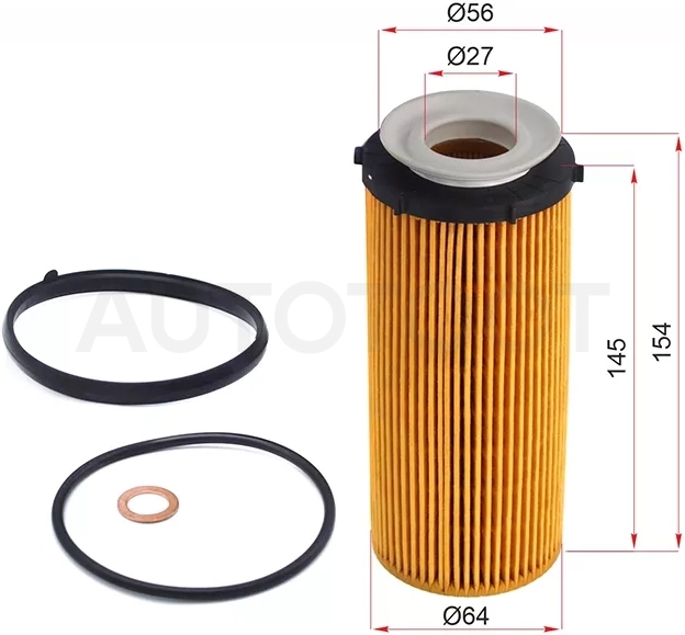 Фильтр масляный (картридж) BMW X5 E70 N57 06-13/X6 E71 10-14/5-SERIES F10/F11/F07 N57 10-16/7-SERIES