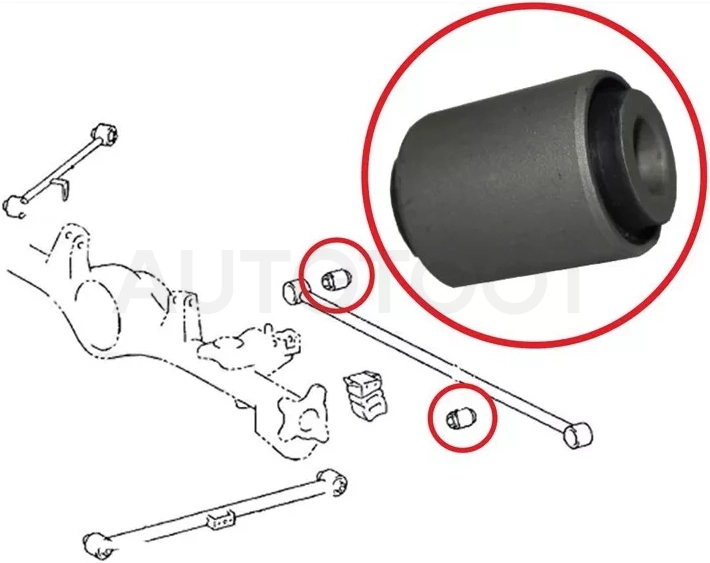 Сайлентблок рычага Toyota Land Cruiser (J100) 98-07 / Land Cruiser Prado 02-20 - Артикул ST4872535040 - Производитель Sat - Фото, Отзывы, Цены