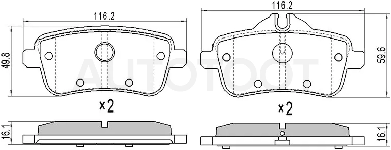 Колодки тормозные (Сзади) Mercedes-Benz M-Class 11-15 / A-Class 12-18 / CLA-Class 13-19 / GL-Class 09-12