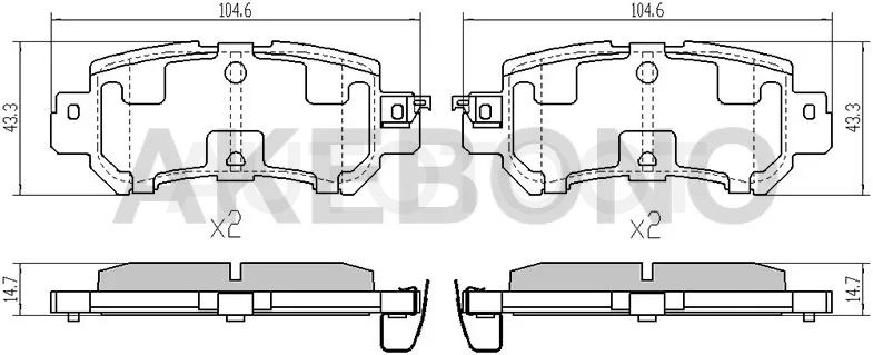 Колодки тормозные (Сзади) Mazda CX-5 11-17 / CX-3 14