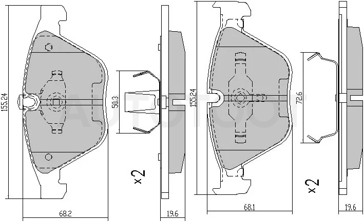 Колодки тормозные (Спереди) BMW 3-Series 05-14 / 5-Series 03-10 / X1 09-15 - Артикул ST34116794917 - Производитель Sat - Фото, Отзывы, Цены