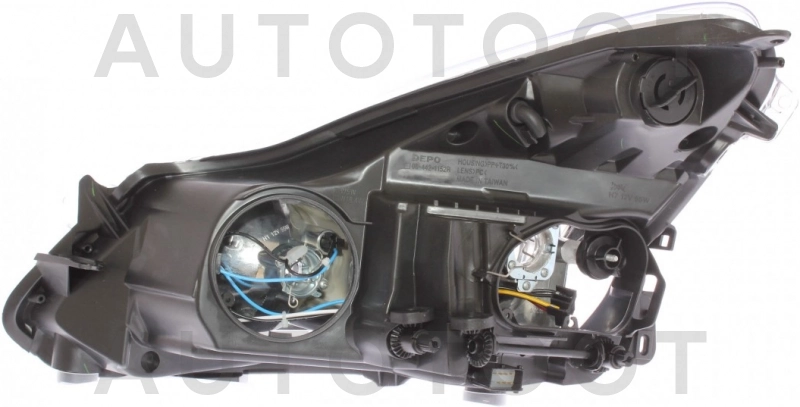 Фара правая (под корректор, внутри хром) -4421152RLDEM1 Depo для OPEL CORSA