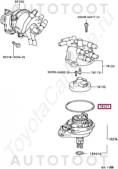 Кольцо под крышку трамблера 3SGE 4SFE 5SFE 4AGE 7KE -1912774040 Toyota для TOYOTA VISTA, TOYOTA CAMRY, TOYOTA CELICA, TOYOTA COROLLA, TOYOTA CORONA, TOYOTA RAV4, TOYOTA SPRINTER, TOYOTA LITE ACE NOAH