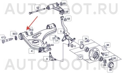 Сайлентблок переднего нижнего рычага передний -8707003SX Stellox для MERCEDES C-CLASS