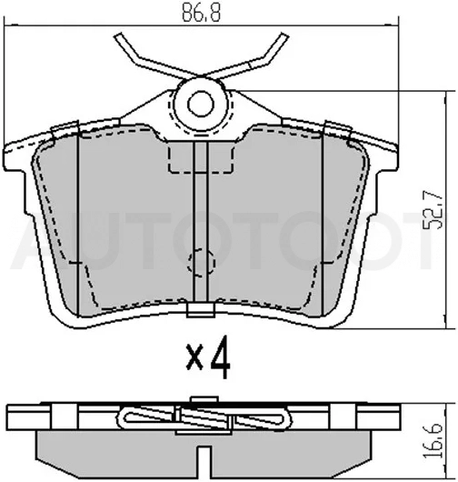 Колодки тормозные задние -ST1608520480 Sat для CITROEN BERLINGO