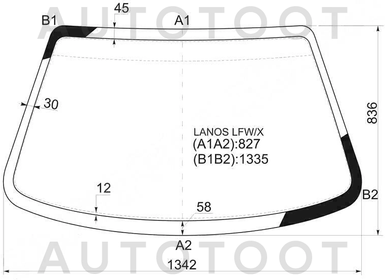 Стекло лобовое в клей -  для CHEVROLET LANOS