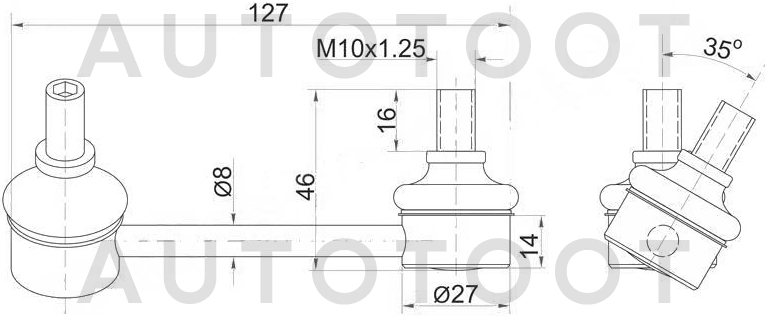 Стойка заднего стабилизатора левая -ST4884021010 Sat для TOYOTA AVENSIS, TOYOTA CALDINA
