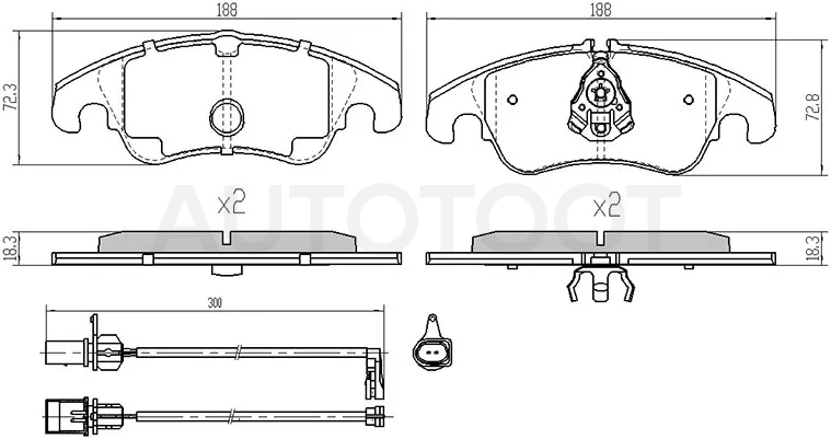 Колодки тормозные (Спереди) Audi A4 08-15 / A5 07-16 / A6 10-18 / A7 10-18