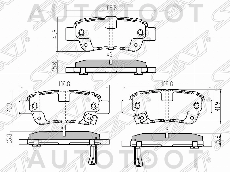 Колодки тормозные задние -ST43022SWWG02 Sat для HONDA CR-V