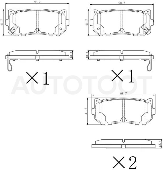 Колодки тормозные (Сзади) Kia Spectra 00-11 / Sephia 93-96