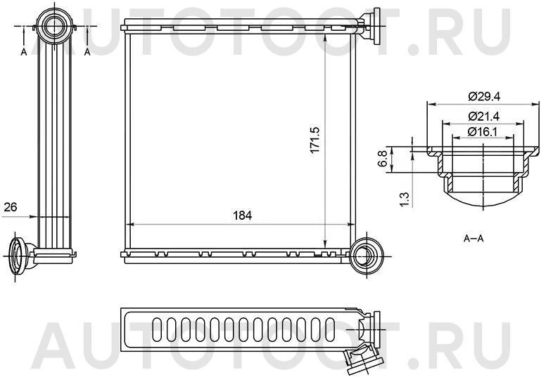 Радиатор отопителя салона -STSD273950 Sat для SKODA SUPERB, SKODA OCTAVIA, VOLKSWAGEN GOLF, VOLKSWAGEN PASSAT, VOLKSWAGEN TIGUAN