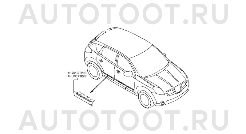 Накладка на заднюю правую дверь с хромом -PP991 Filtron для NISSAN QASHQAI