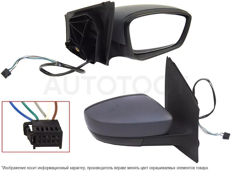 Зеркало Volkswagen Polo 09-20 (Справа/ Обогрев/ Регулировка/ 5 контактов) - Артикул STVWP5940A1 - Производитель Sat - Фото, Отзывы, Цены